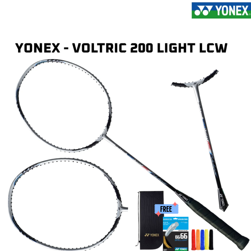 Raket Badminton Yonex Voltric 200 Light LCW FREE SENAR, COVER DAN GRIP