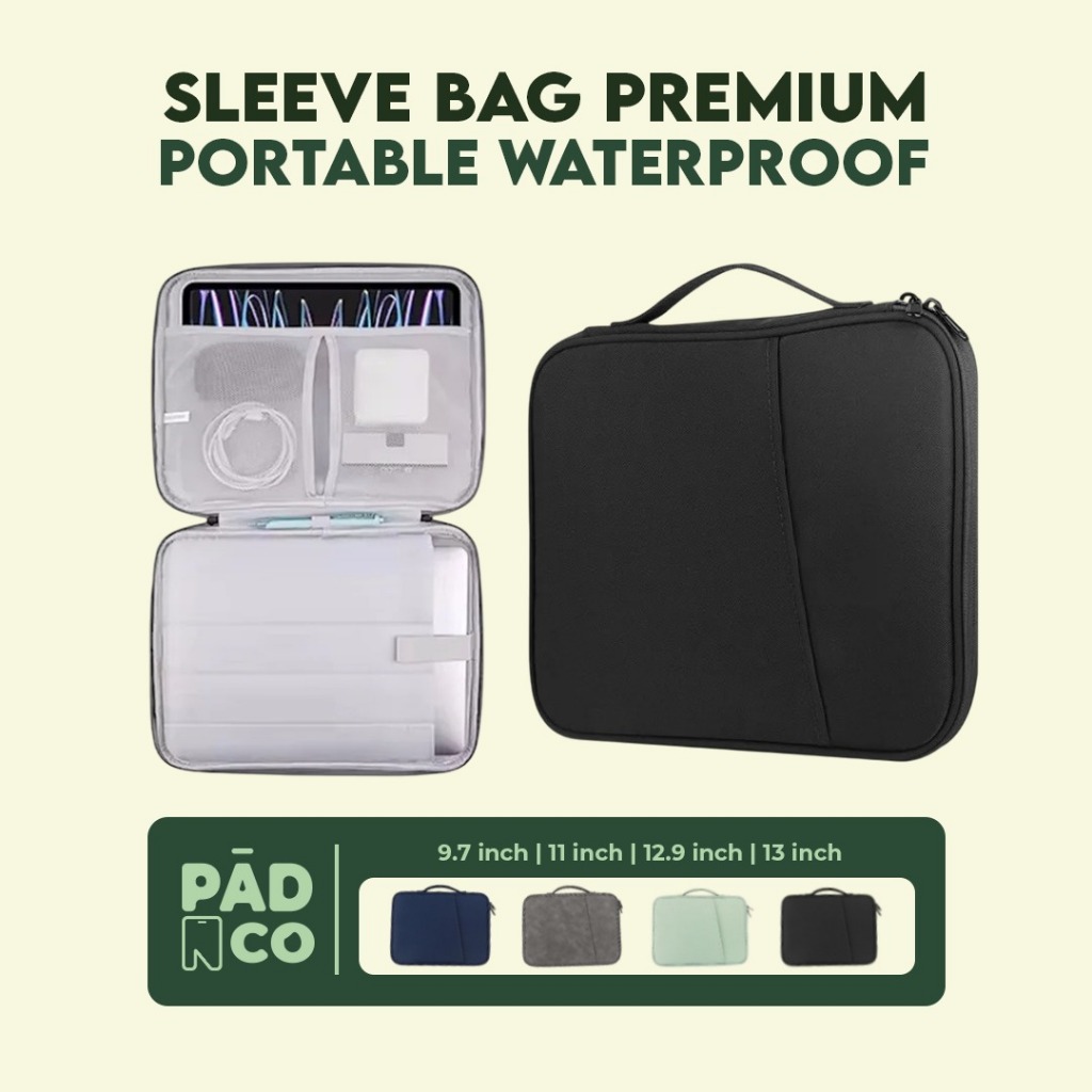 Sleeve Case Universal Tablet iPad 9.7 11 12.9 13 Inch Handbag Shockproof Waterproof Sarung Laptop Ac