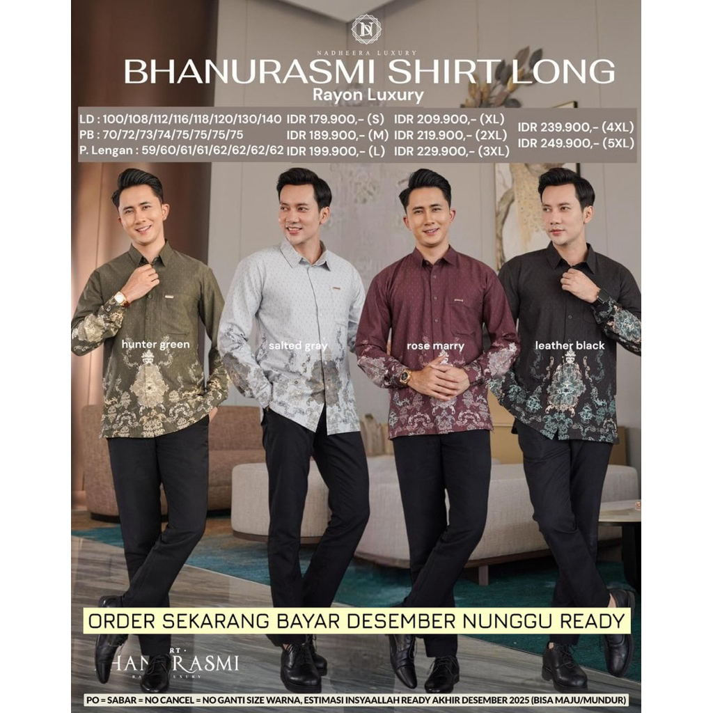 [ NEW COD ] BHANURASMI KEMEJA NADHEERA LUXURY SARIMBIT NADHEERA LUXURY 2026