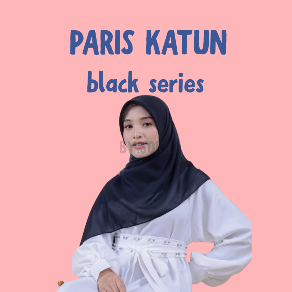 KERUDUNG PARIS HITAM / HIJAB PARIS POLOS HITAM REISHA / JILBAB PARIS HITAM