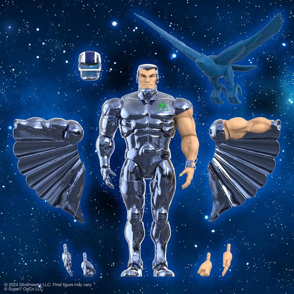 BIG SALE Super7 ULTIMATES SilverHawks Steelwill (VAC Metal Toy Version) - 7" SilverHawks Action