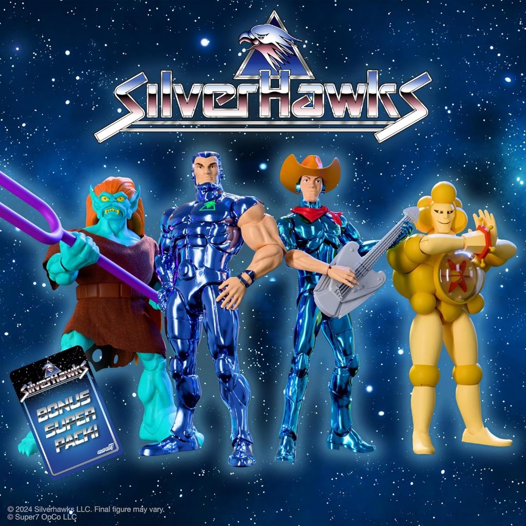 TERBATAS Super7 ULTIMATES SilverHawks Steelwill (Versi Mainan Logam VAC) - Figur Aksi SilverHawks