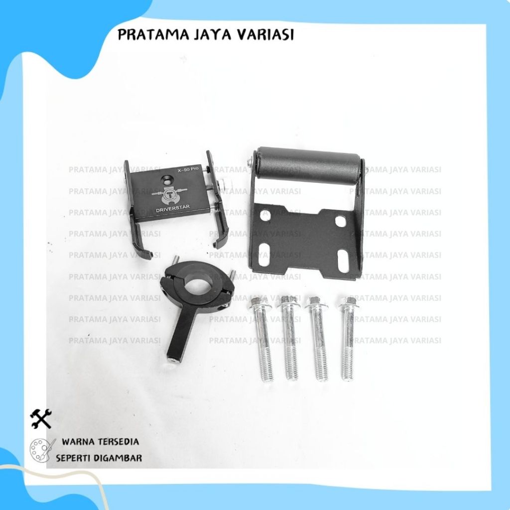 PAKET HOLDER HP BREKET BRACKET GPS HOLDER HP MOTOR PCX 150 PCX 160 COVER STANG HOLDER LOGAM
