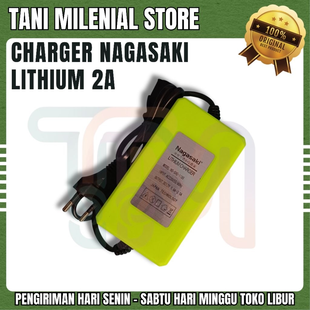 CHARGER AKI NAGASAKI ORIGINAL LITHIUM TANGKI SPRAYER ELEKTRIK CAS TANGKI SEMPROTAN Electric BATERAI