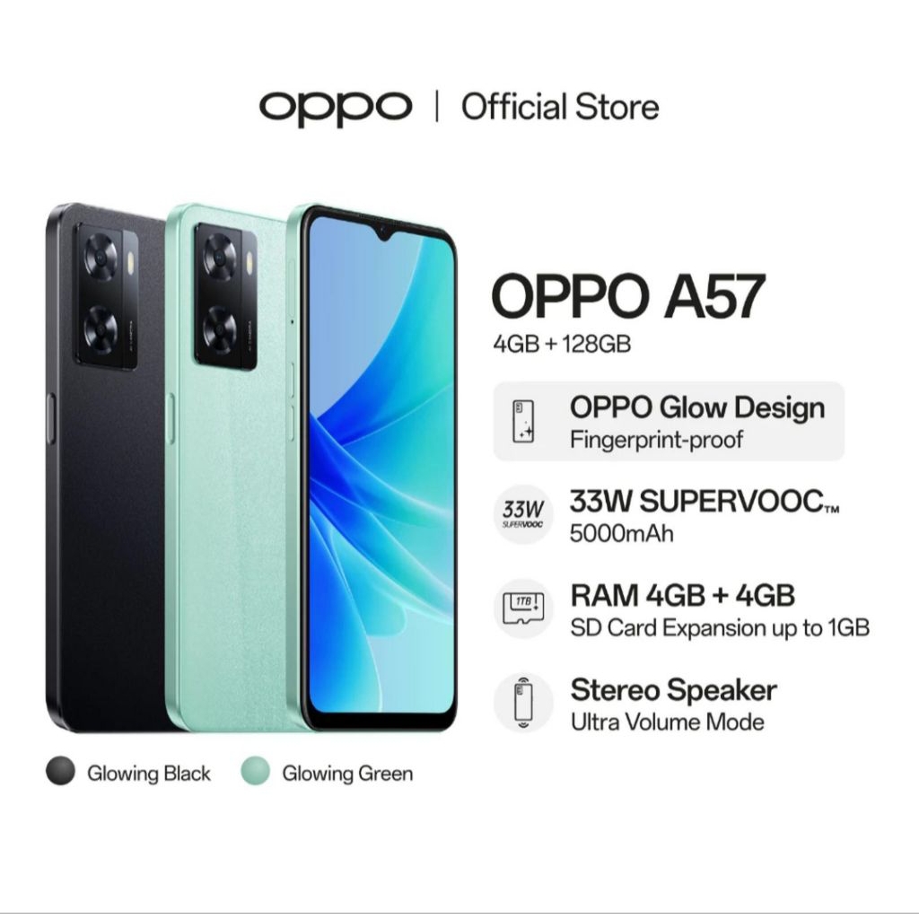 HP OPPO A57 4/128 GB - OPPO A 57 RAM 4GB ROM 128GB GARANSI RESMI