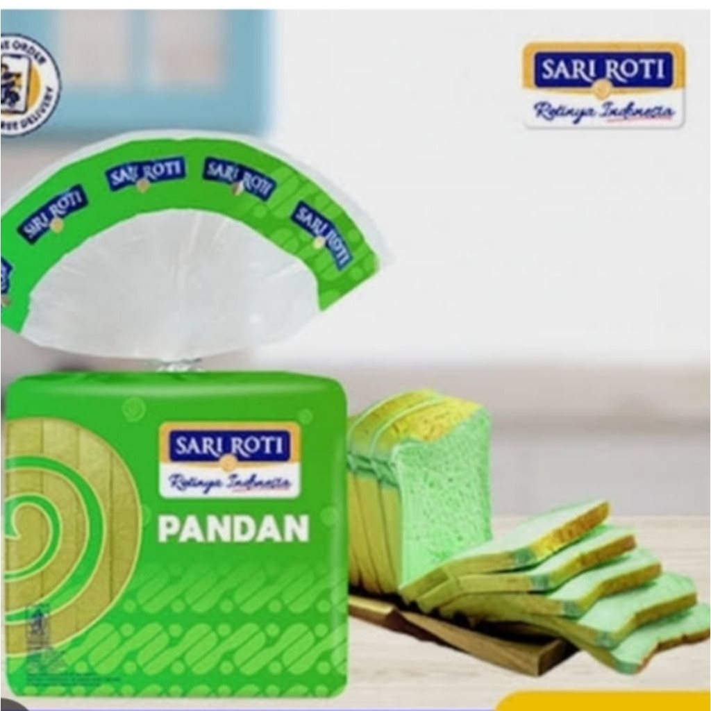 Roti Tawar Pandan Sari Roti Isi 10 Berat 350 Gram, Roti Tawar Lembut Berkualitas Dan Bergizi Cocok U