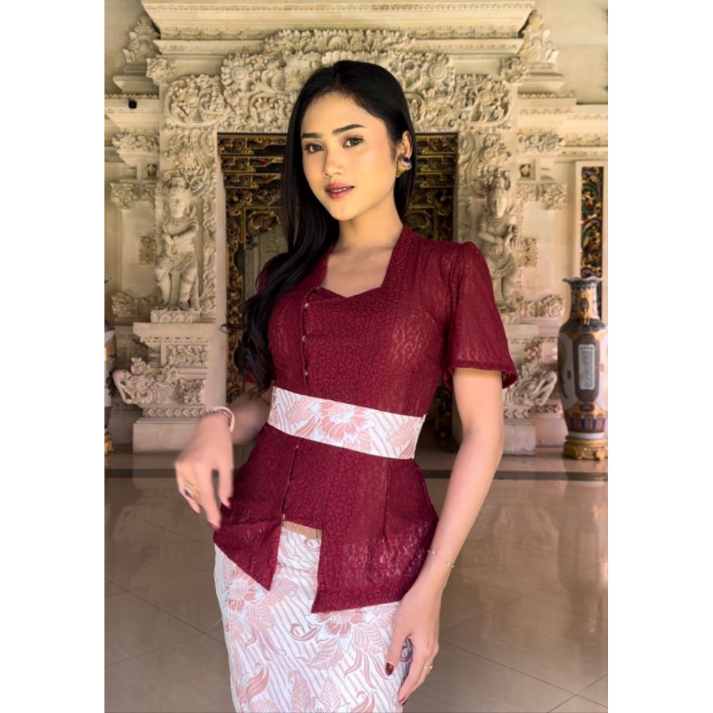 kebaya bali ||kebaya korean lace tangan pendek || bohlam