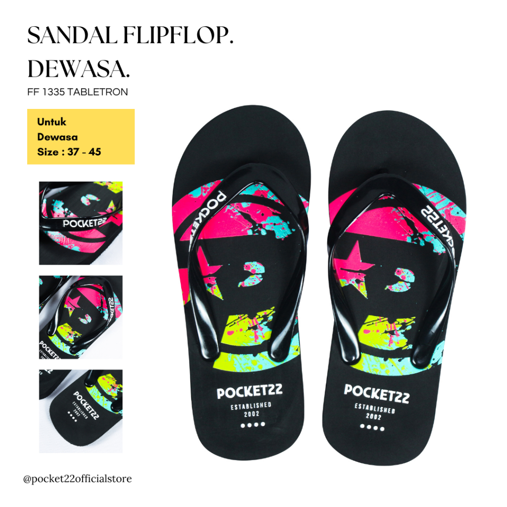 Pocket22 Sendal Motif FF 1335 TABLETRON - Sandal Terbaru, Tampilan Menarik, Empuk Dan Nyaman Dipakai