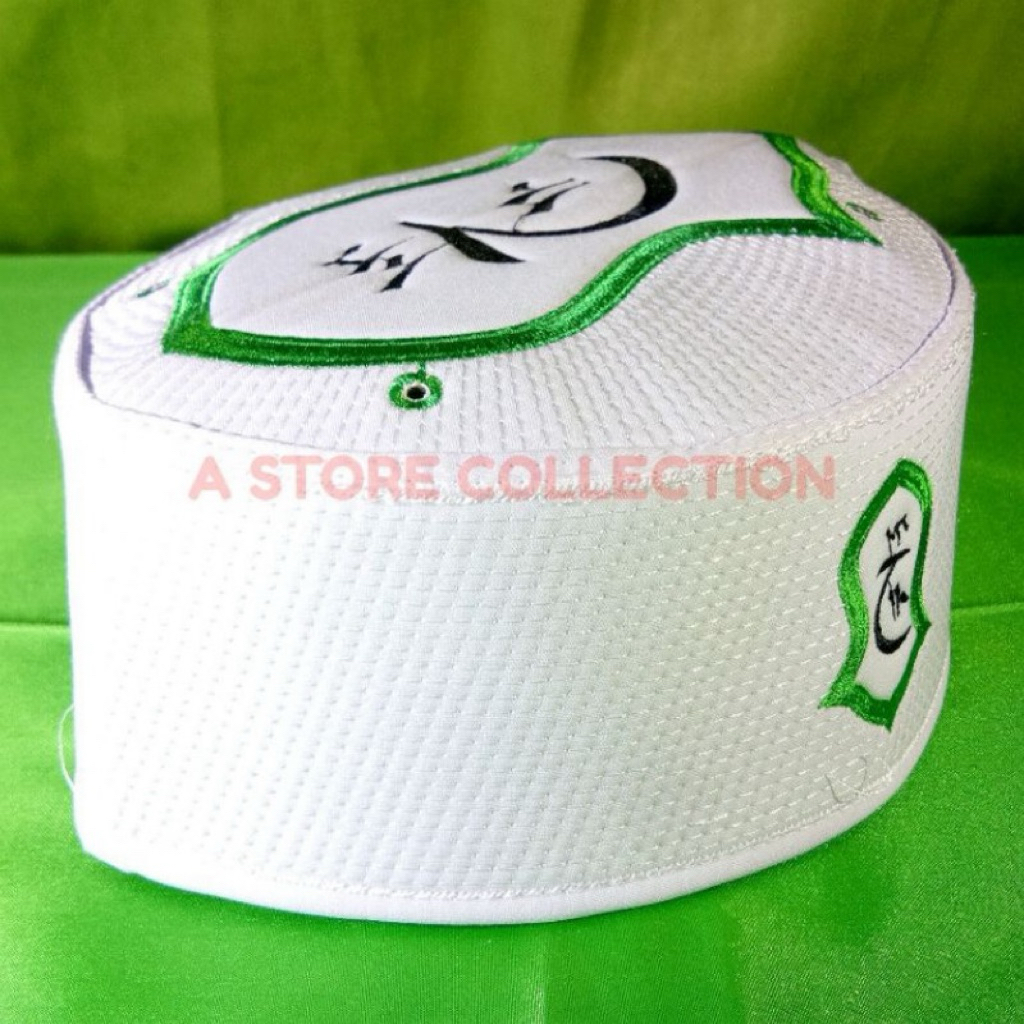 Peci Kopiah Terompah Darkah Putih Hitam Hijau Tebal - Model Malaysia