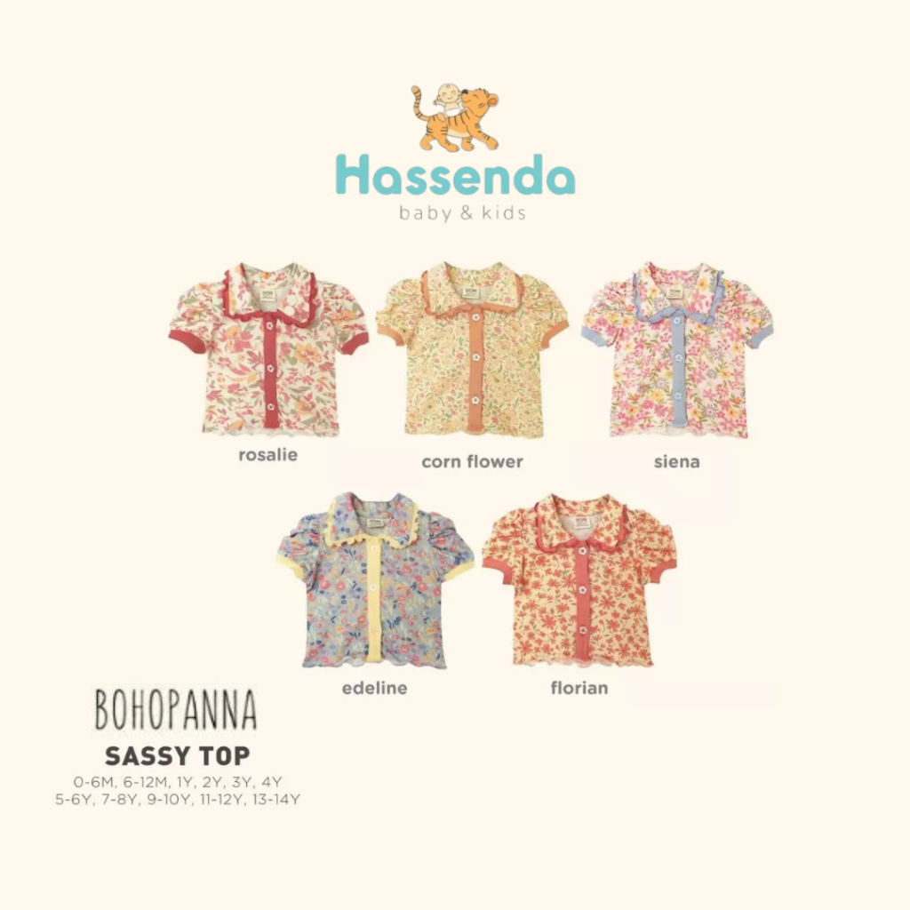 Bohopanna Sassy Top/ Atasan Kemeja Motif