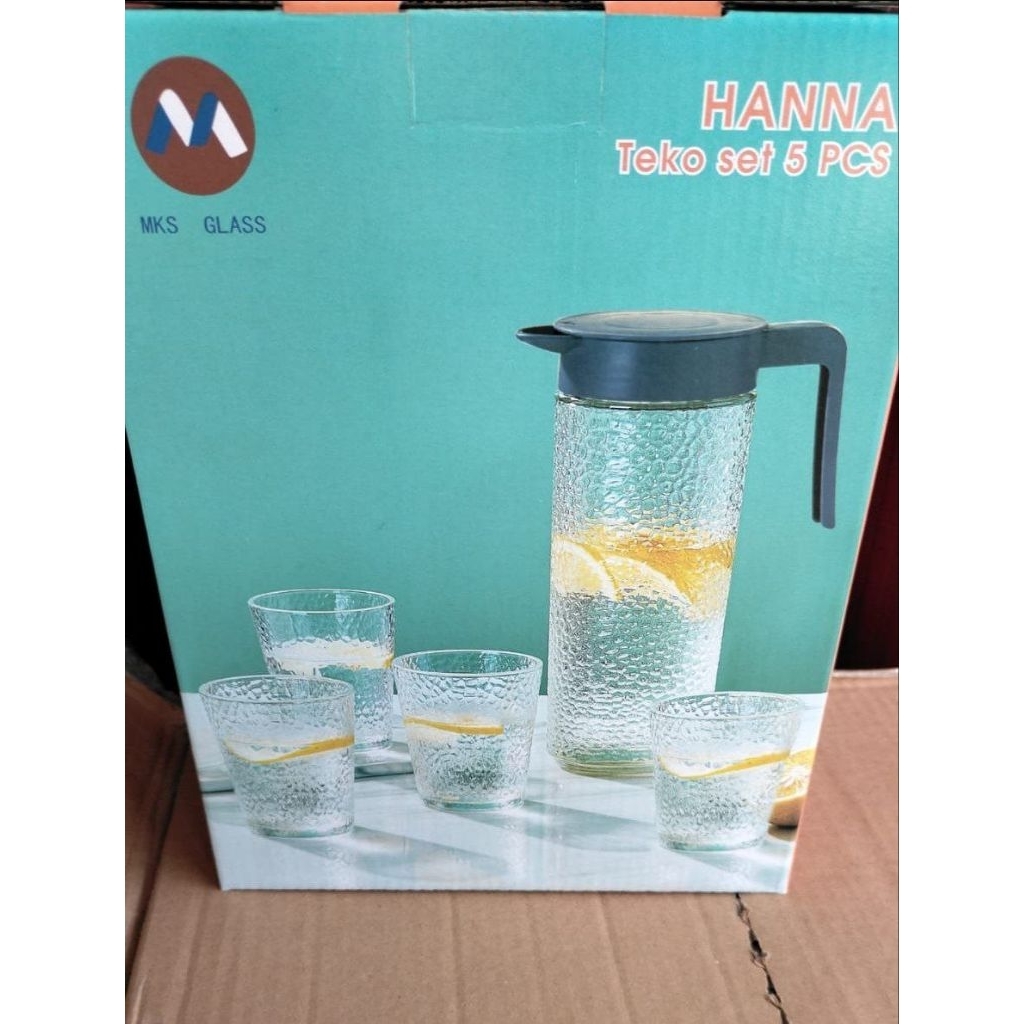 TEKO SET GELAS KACA HADIAH PERNIKAHAN