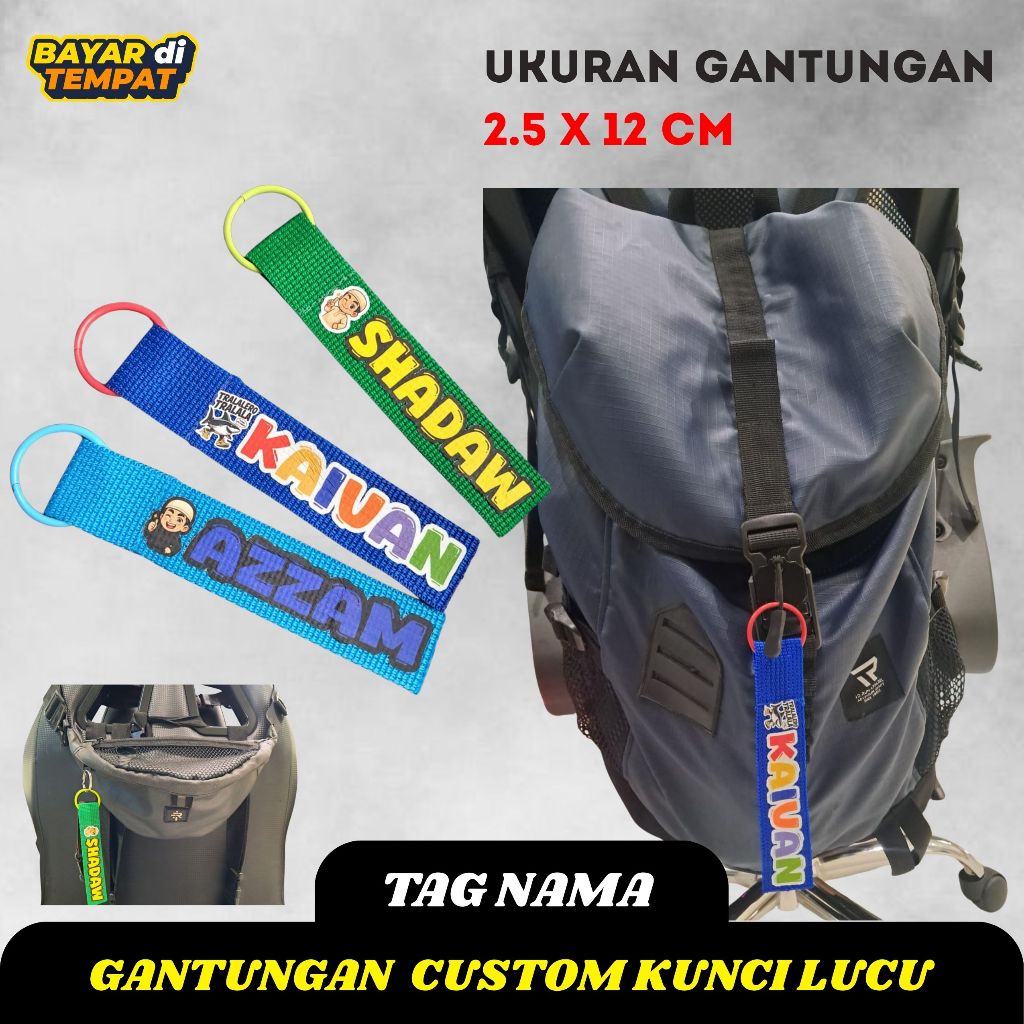 Gantungan TAG Tas Anak / Custom nama anak / Custom Bag Tag Anak / Name Tag / Gantungan Kunci Anak
