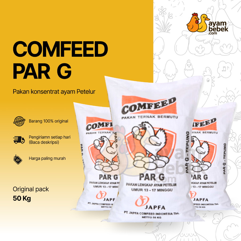 Comfeed PAR G - Pakan Lengkap Ayam Petelur (Grower) – Umur 11–17 Minggu | REPACK | AyamBebek.com