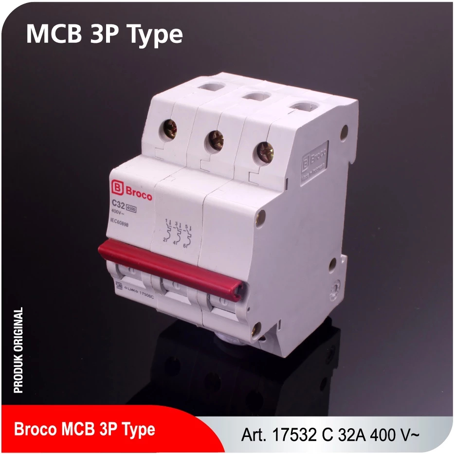 Broco Electrical 17532C MCB 3 PHASE 32A / MCB Broco 3 32A SNI