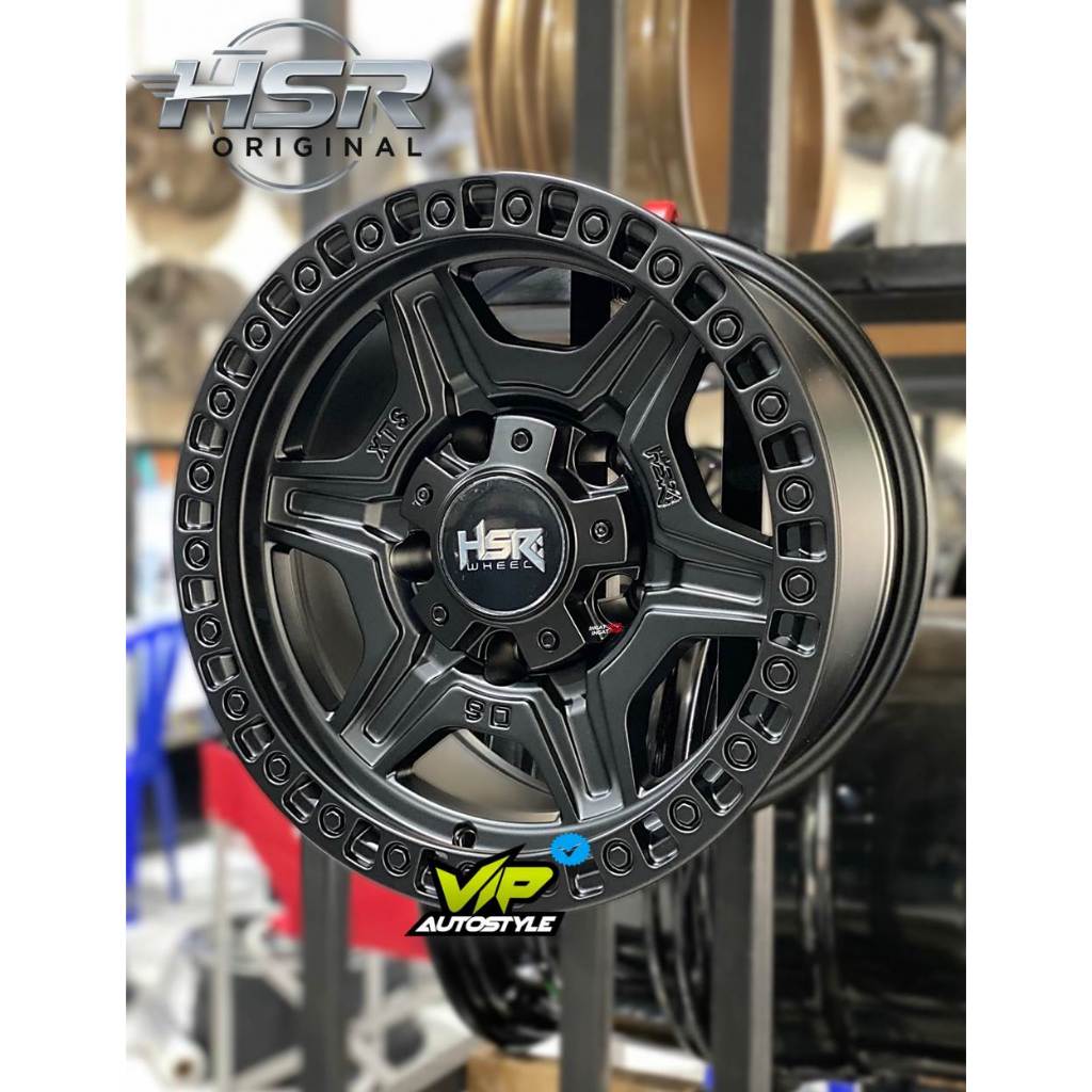 Velg R15 Jimny 3 pintu Feroza Katana Eskudo Vitara Ring 15 HSR XTS06 5x139,7 Black - HSR pulo mas