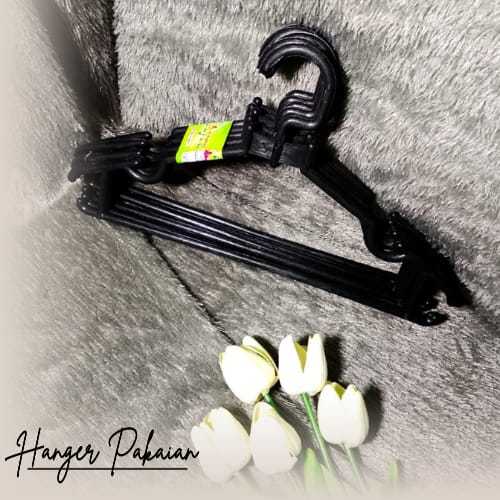HANGER BAJU PLASTIK TEBAL, GANTUNGAN BAJU PLASTIK