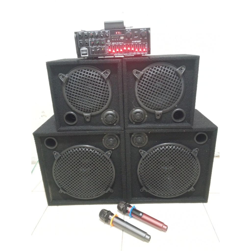 Paket sound system karaoke 12 in+8 in