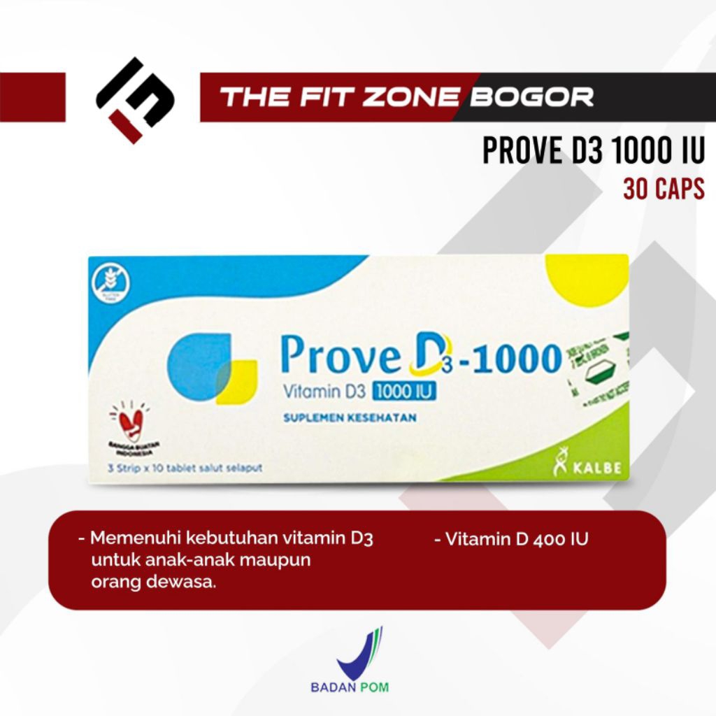 Prove Vitamin D3 1000iu Isi 30 Tablet Vitamin D3 Kalbe
