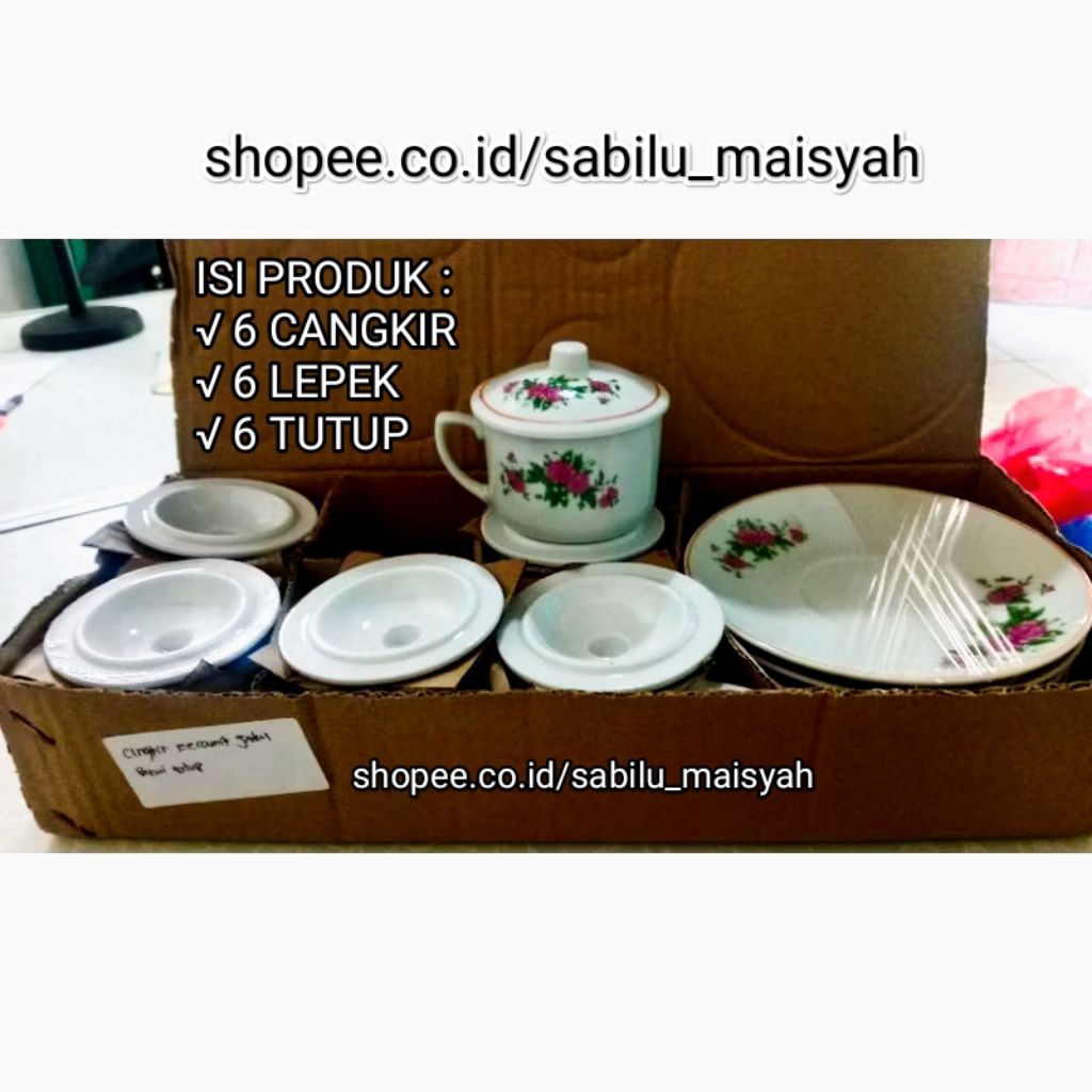 Cangkir Jadul Keramik/Cangkir Kopi Jadul Tutup/Cangkir Clasic Berkualitas