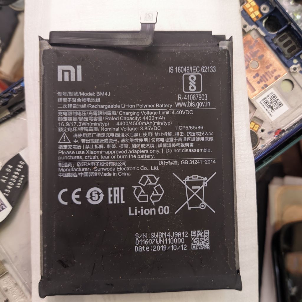 baterai redmi note 8 pro original copotan second