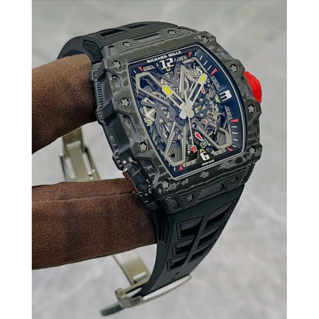 JAM TANGAN PRIA RM35-03 CARBON DIAL BLACK BESTQUALITY