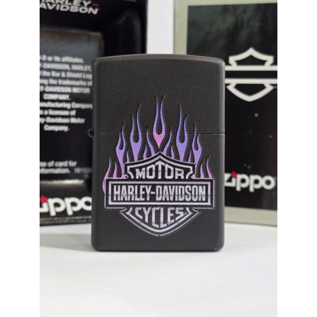 Original Zippo Harley Davidson Blue Flame Design 46677