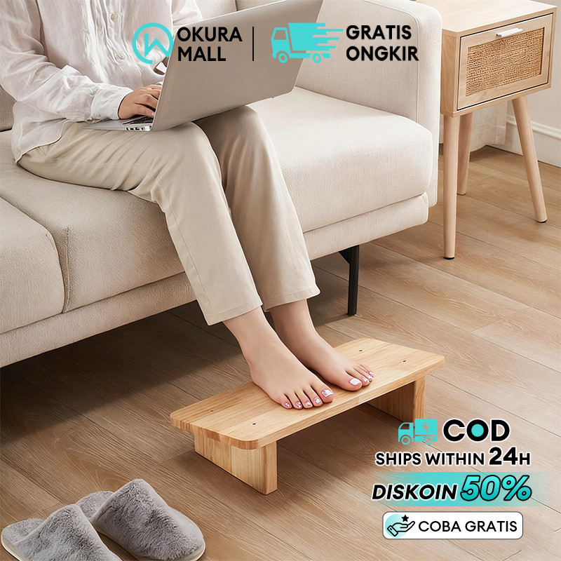 Footrest Bangku Pijakan Kaki Kantor Footrest Bangku Foot Rest Under Desk Bawah Meja Ergonomis Dengan