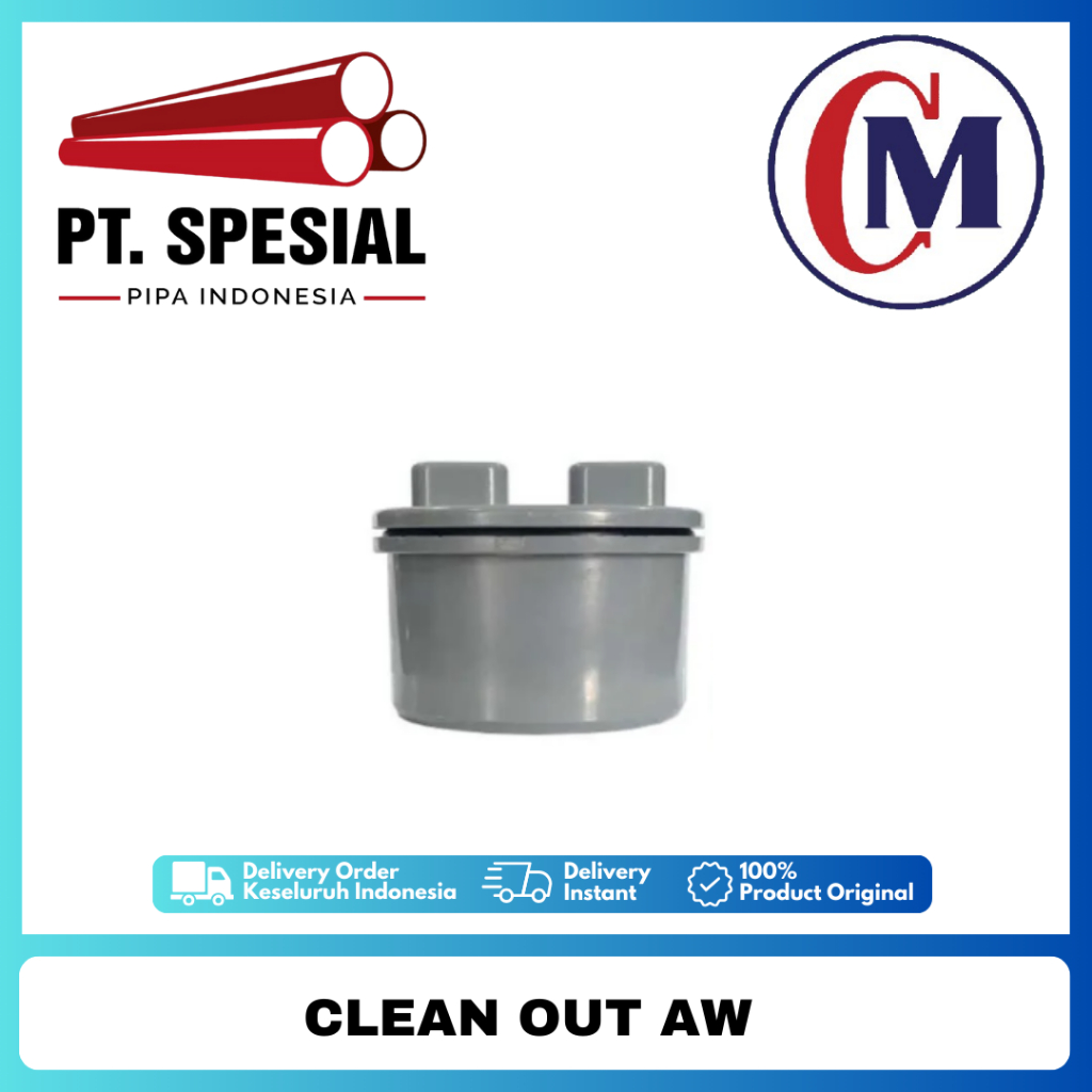 Clean Out 3inch AW PVC CM / Tutup Kontrol Saluran Air Pipa - 05