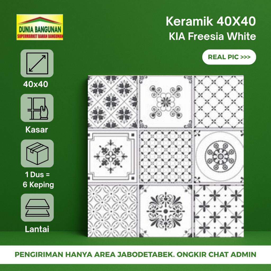 Keramik 40x40 KIA Motif Batik Keramik Lantai Kasar / Keramik Dapur/ Keramik Teras / Keramik Kamar Ma