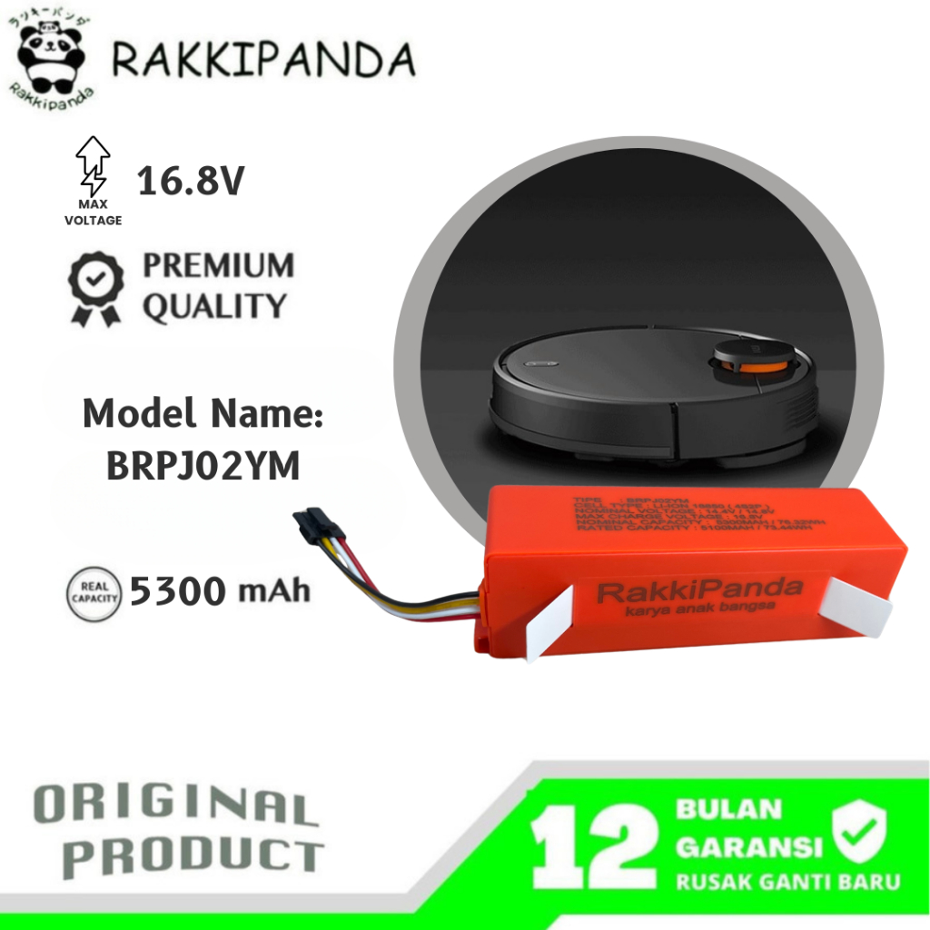 RakkiPanda - Baterai Robot Vacuum Cleaner Xiaomi Roborock S50 / S51 / S55