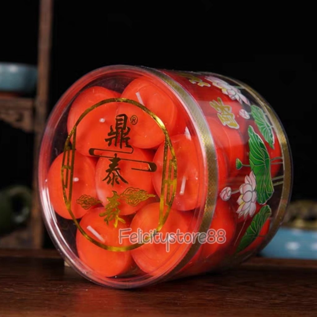 Lilin Sembahyang puja Lilin Merah polos Lilin isi 28pcs