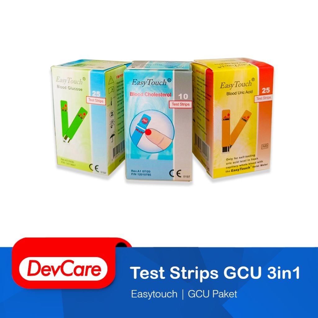 Strip Alat Cek Gula Darah Kolesterol Asam Urat EASY TOUCH 3in1 EasyTouch