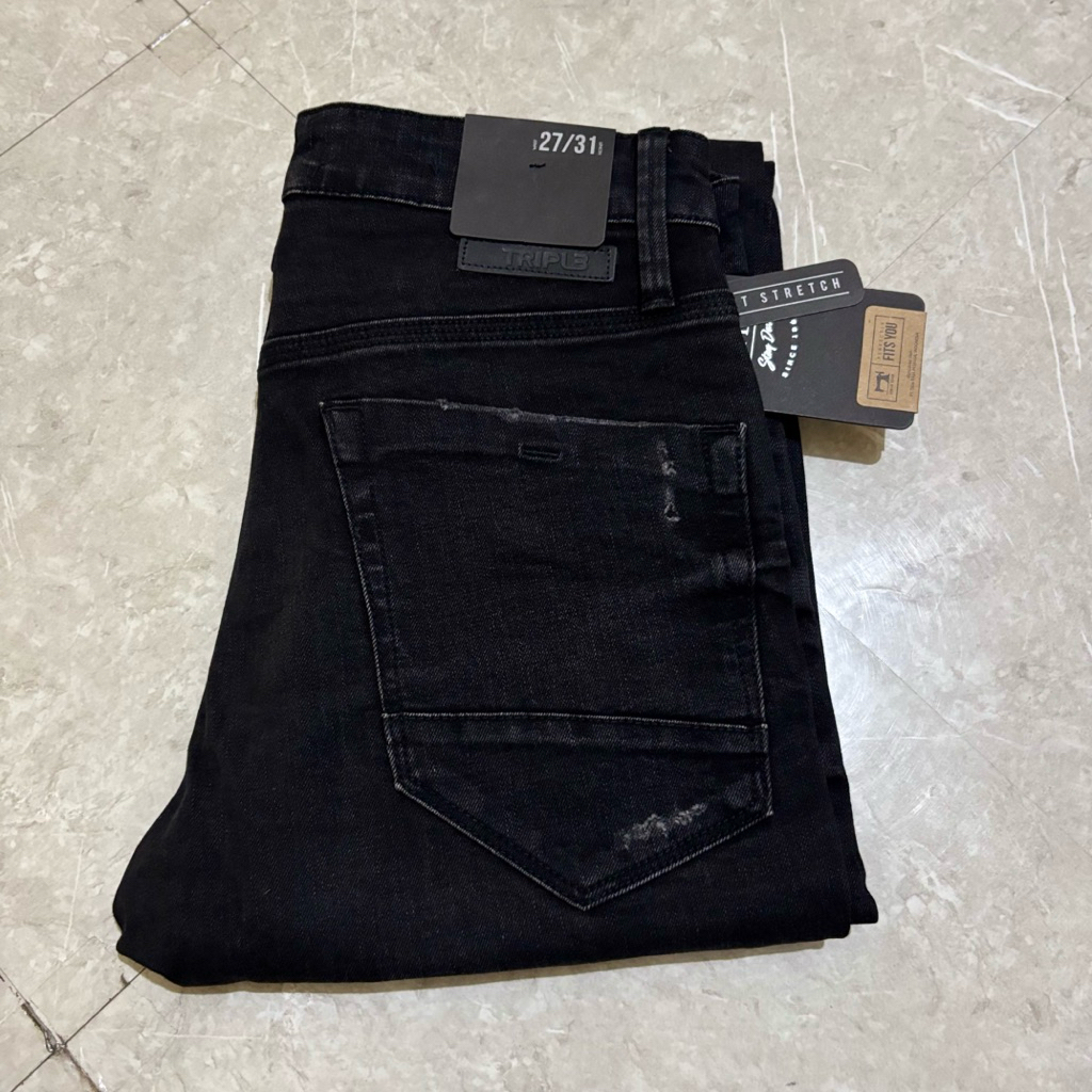 celana panjang pria Tripl3 Original 353F.828.01 Slimfit melar