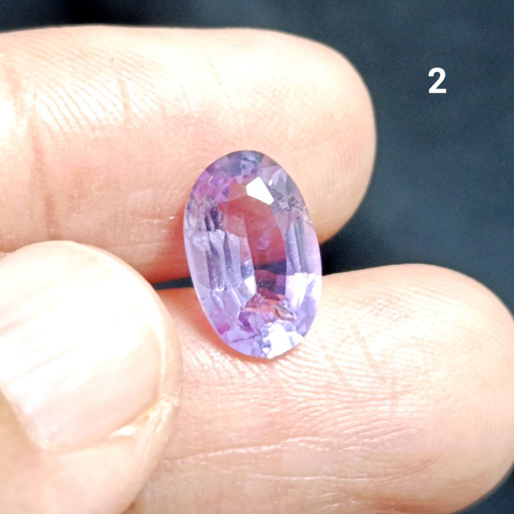 Natural Batu Kecubung Ungu Muda / Natural Amethyst Cutting Oval