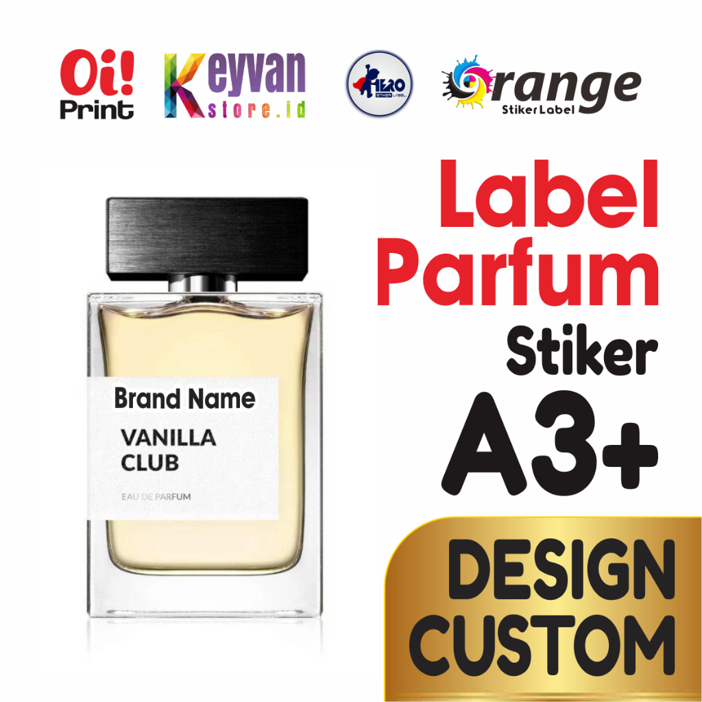 Cetak Stiker Parfum / Label parfum / stiker parfum / sticker label custom / sticker A3+