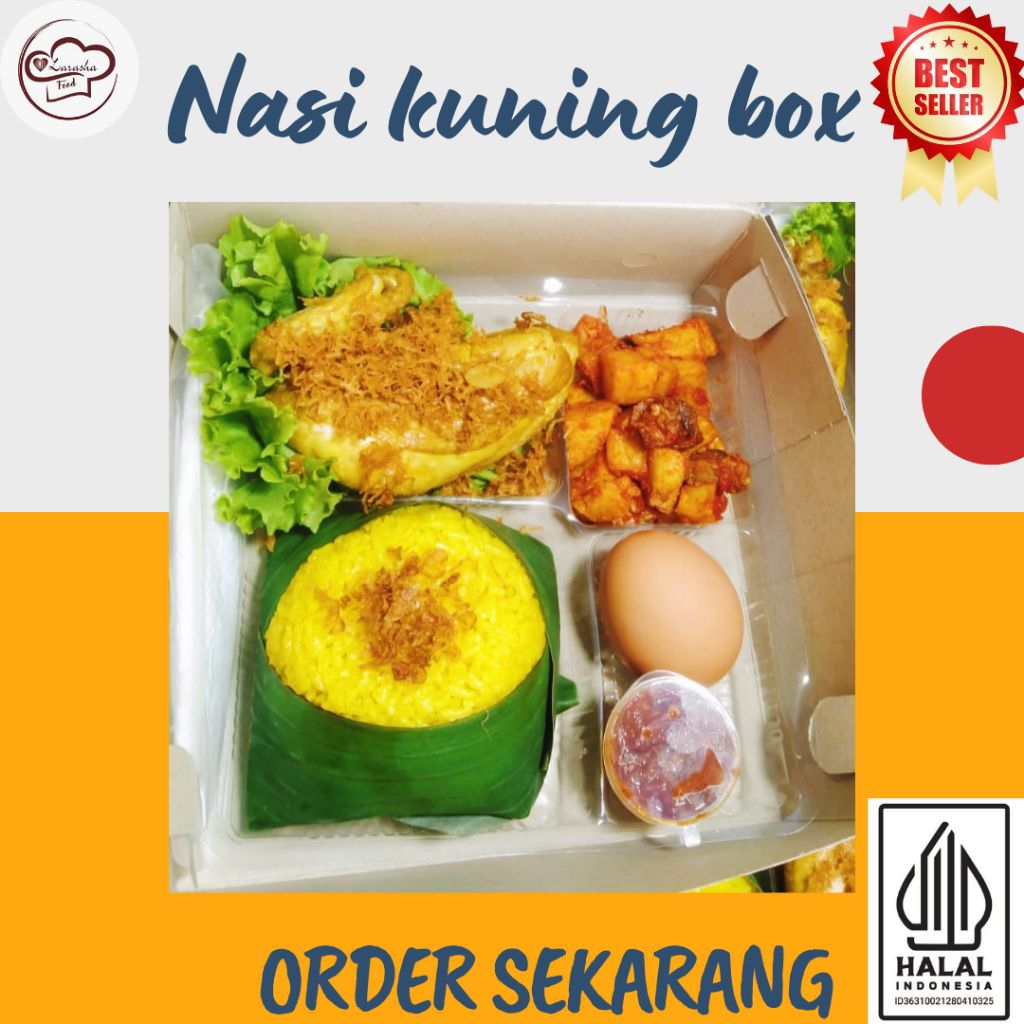 Jual Nasi Kuning/Nasi Kotak/Nasi Berkat/Nasi Box Enak/Nasi Ayam Serundeng
