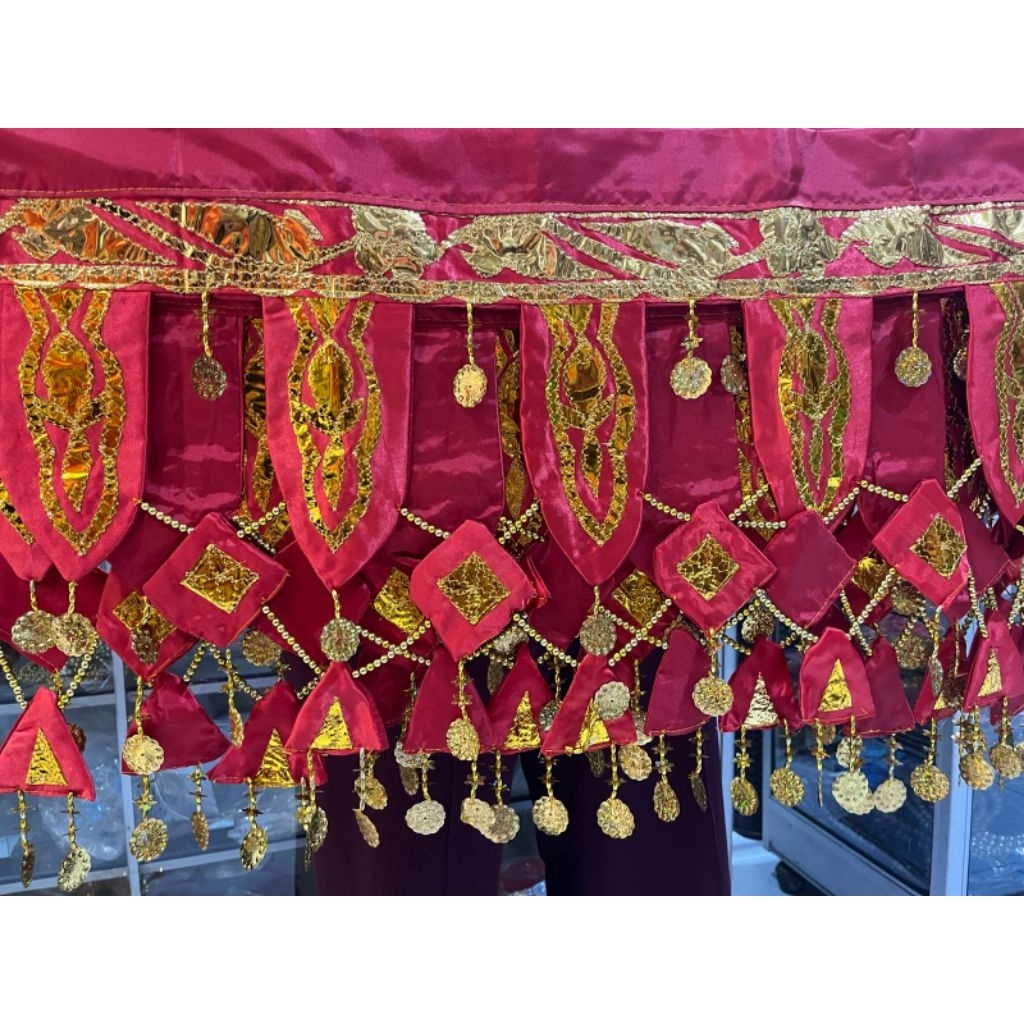 ondas cincang merah / hiasan pelaminan pengantin /ondas cencang aceh