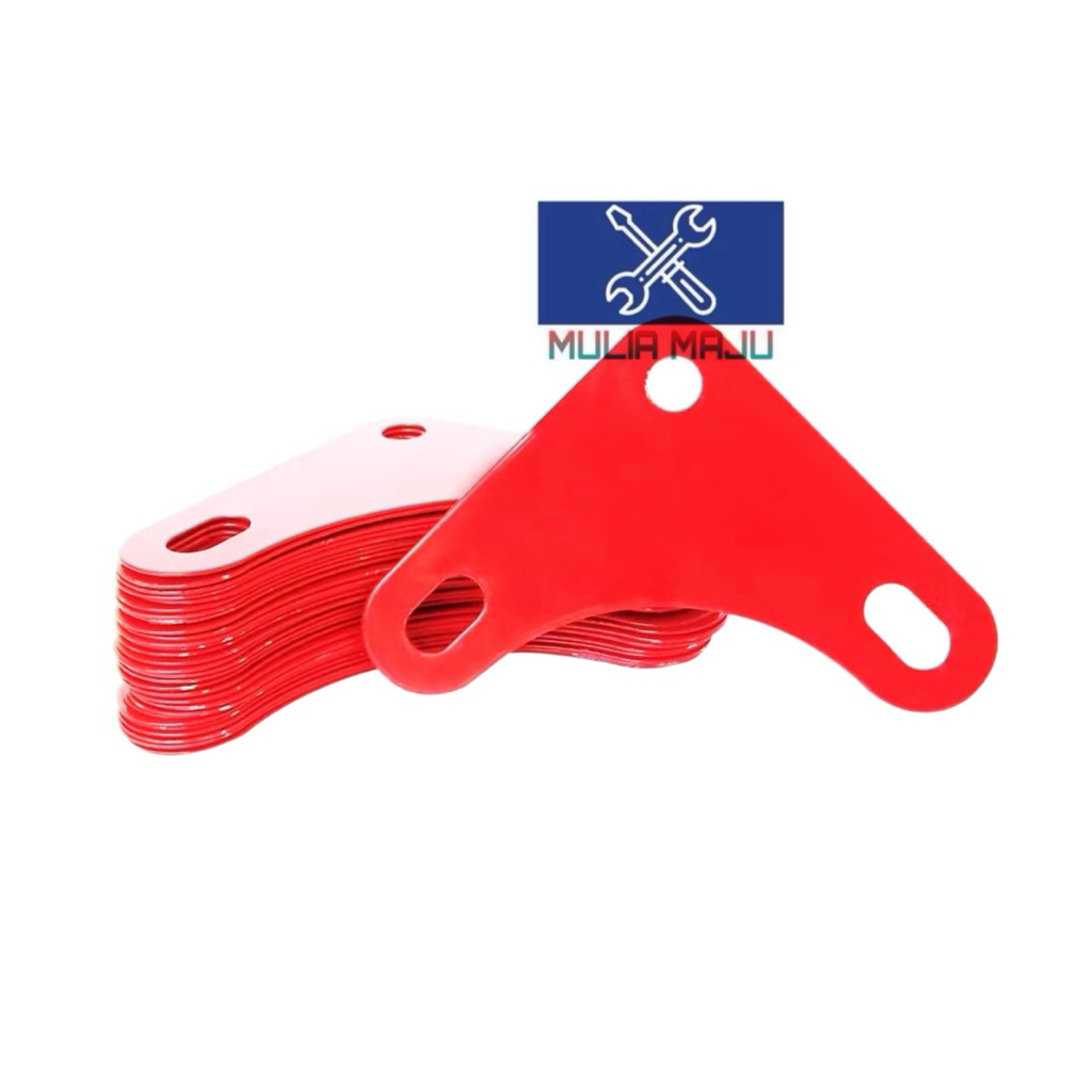 MERAH Plat Siku Warna MERAH tebal /pelat siku lubang rak besi/siku segitga MERAH