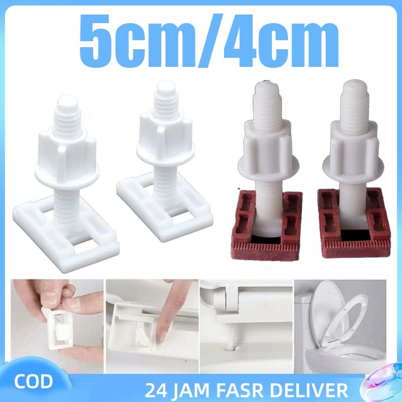 2 Pcs Baut Tutup Kloset Duduk Baut Kloset Duduk Skrup Engsel Tutup Toilet Dudukan Closet Toto 4cm/5c