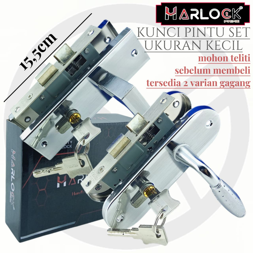 Harlock kunci pintu set ukuran kecil 15cm  / Gagang Kunci Pintu Lengkap 15cm