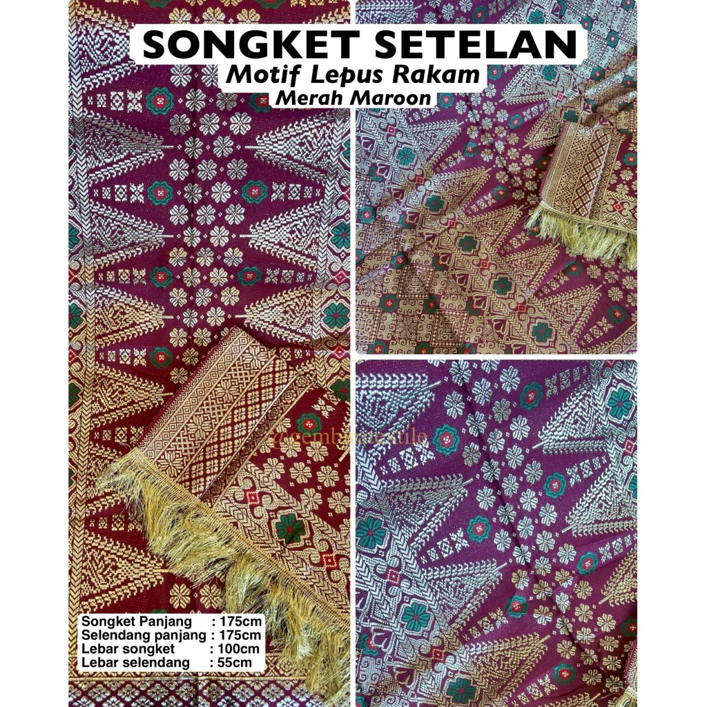 Songket Mesin Rakam/ Songket Palembang Tenun Mesin
