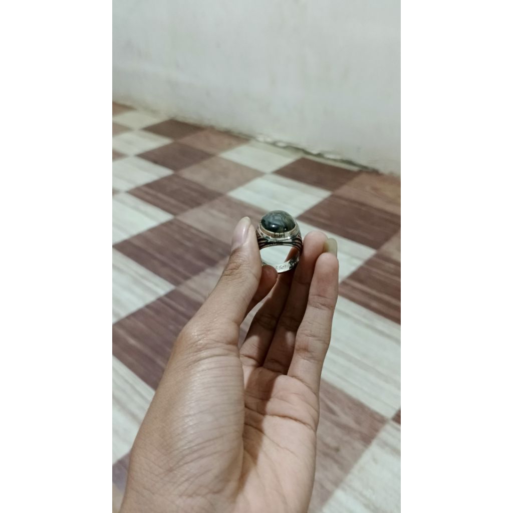 Batu Akik Bulu Macan Asli Natural Serat Indah untuk Cincin Pria Wanita Koleksi