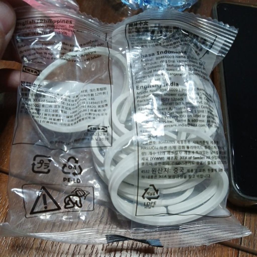 12pc Ring pengait tirai kamar mandi plastik tebal ring curtain shower