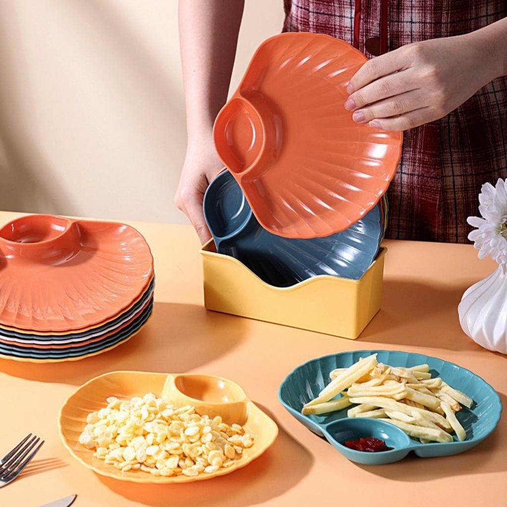 PIRING KECIL SEDANG BENTUK KERANG 2IN1 PIRING KUE BUAH PIRING SNACK