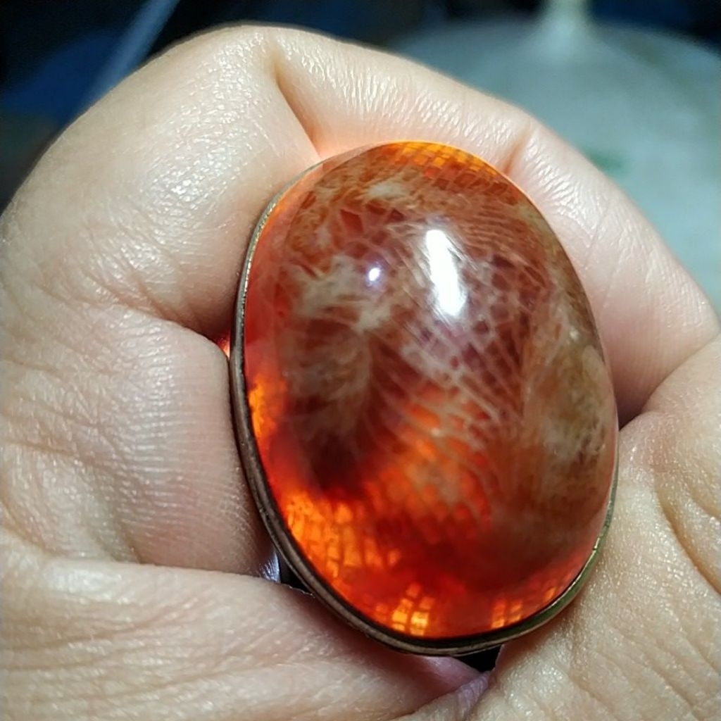 Batu Akik motif Kelabang Tua Unik kode 51/1105