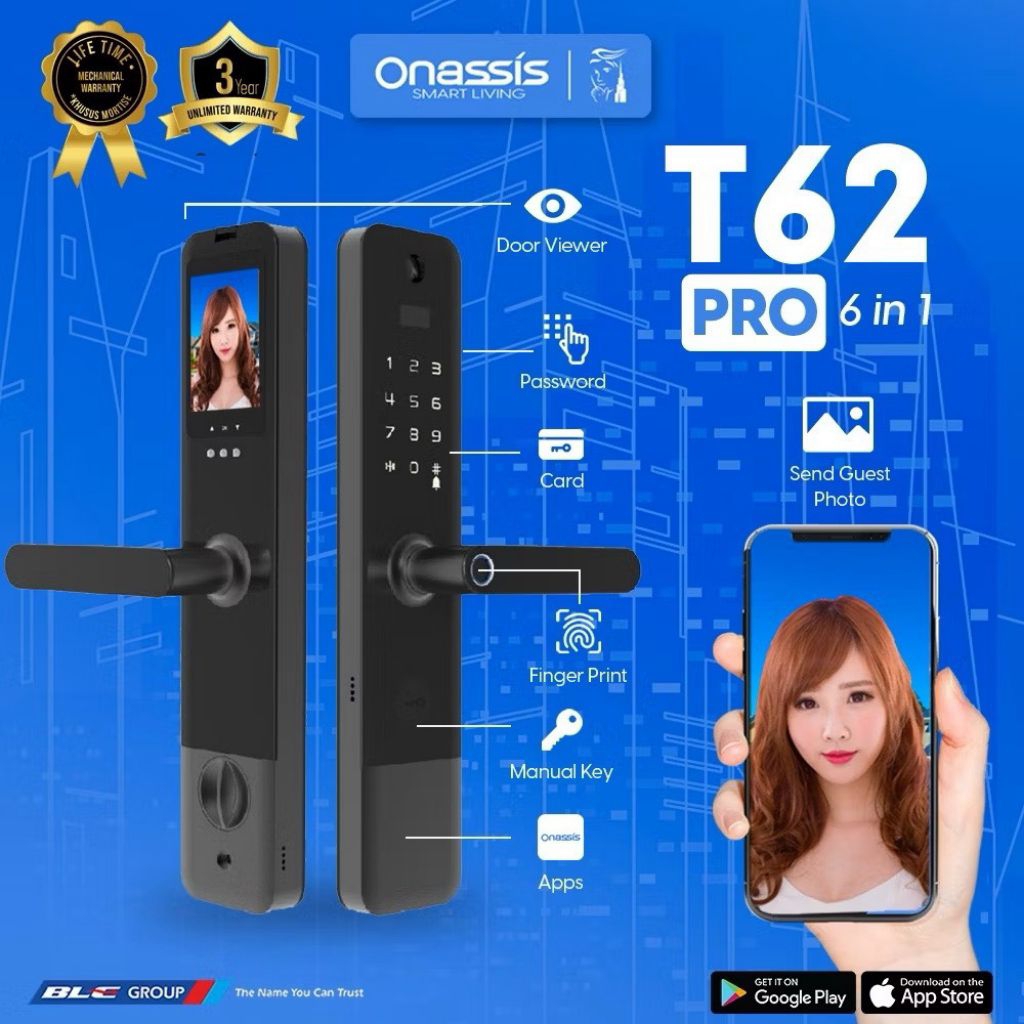 ONASSIS SMART LOCK T62 PRO CAMERA BUILT IN