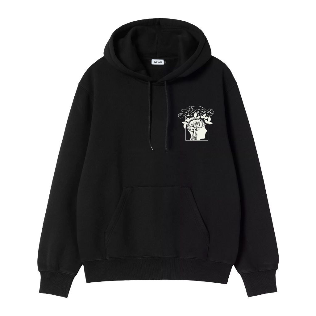 LIVEFOLK - Memorize Black Hoodie | Heavyweight Cotton 330gsm