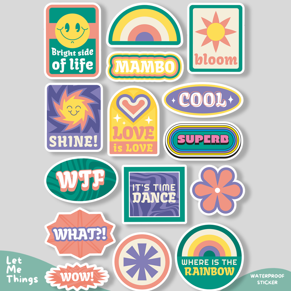 Sticker Aesthetic lucu anti air untuk cewe || Stiker helm case hp laptop tumblr cermin