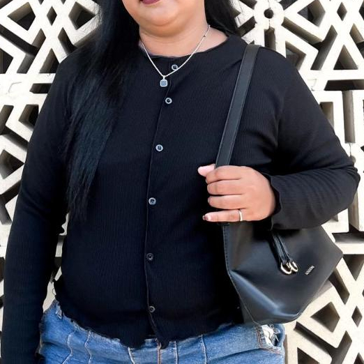 Cardigan Crop Knit Jumbo Premium Big Size Wanita Korean Style