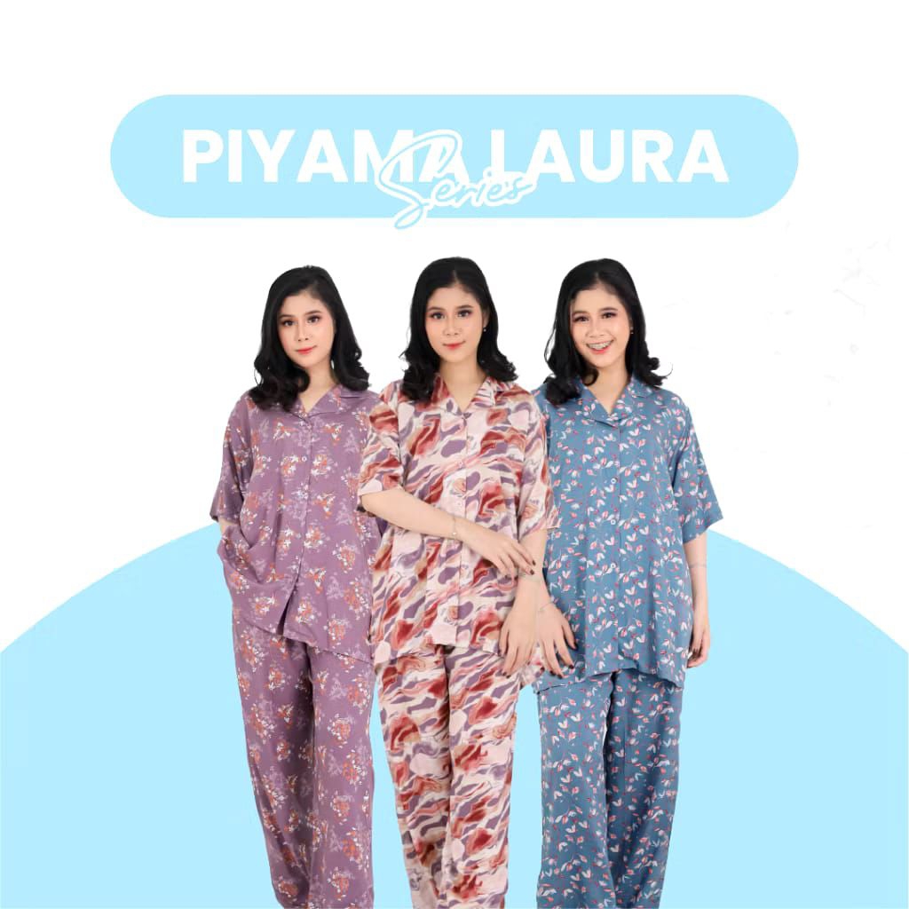 Home Dress piyama Laura series setelan wanita one set